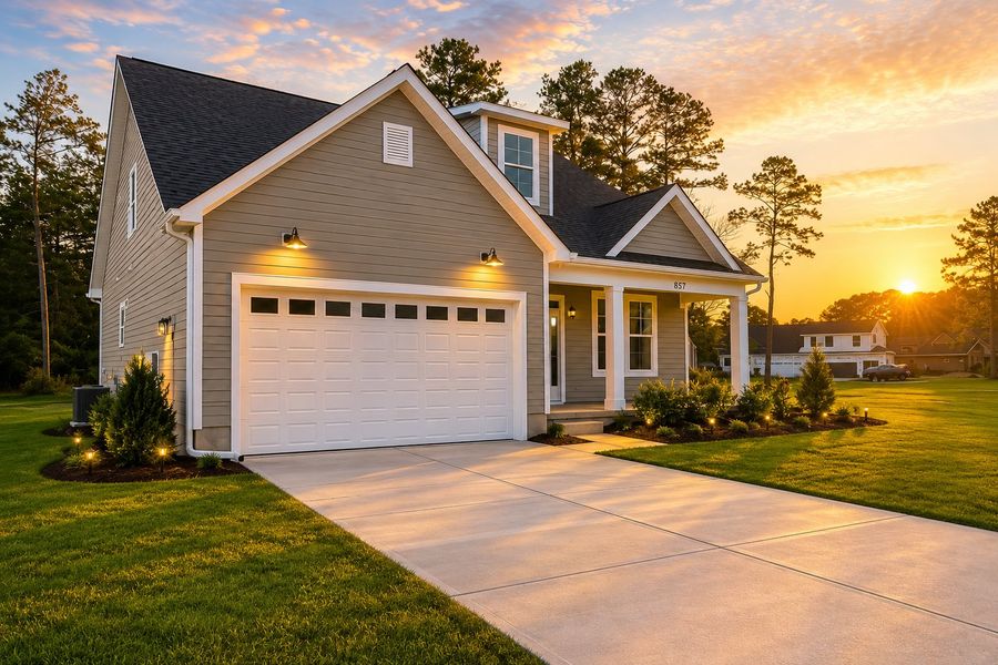 Front exterior of a new home in Country Club Creek, Ayden, NC, highlighting curb appeal (Image 15). Front exterior of a new home in Country Club Creek, Ayden, NC, highlighting curb appeal (Image 15).