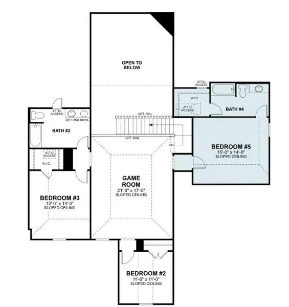 2D floor plan layout of this home in Sorella, Tomball, TX (Image 4).