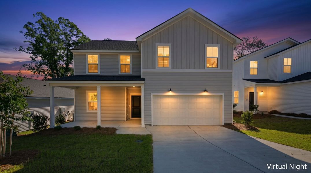 Front exterior of a new home in Grand Arbor, Blythewood, SC, highlighting curb appeal (Image 19). Front exterior of a new home in Grand Arbor, Blythewood, SC, highlighting curb appeal (Image 19).