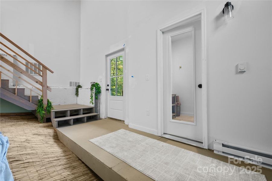 Spa entrance & exit to spa deck