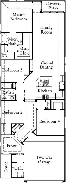 2D floor plan layout of this home in The Meadows at Imperial Oaks, Spring, TX (Image 3).
