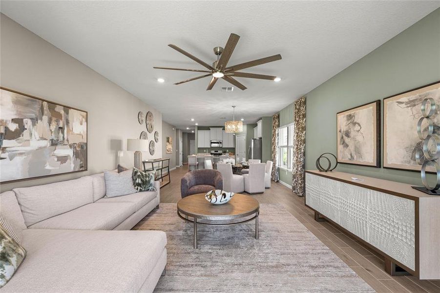 Furnished interior view inside a new home in Pioneer Ranch: Pioneer Ranch 50's, Ocala (Image 19). Furnished interior view inside a new home in Pioneer Ranch: Pioneer Ranch 50's, Ocala (Image 19).