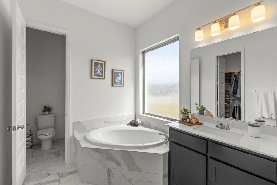 Furnished interior view inside a new home in Parkside on the River, Georgetown (Image 13).