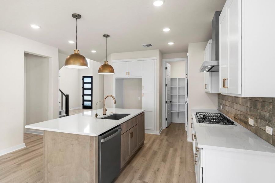 Furnished interior view inside a new home in Terrace Collection at Heritage, Dripping Springs (Image 7). Furnished interior view inside a new home in Terrace Collection at Heritage, Dripping Springs (Image 7).