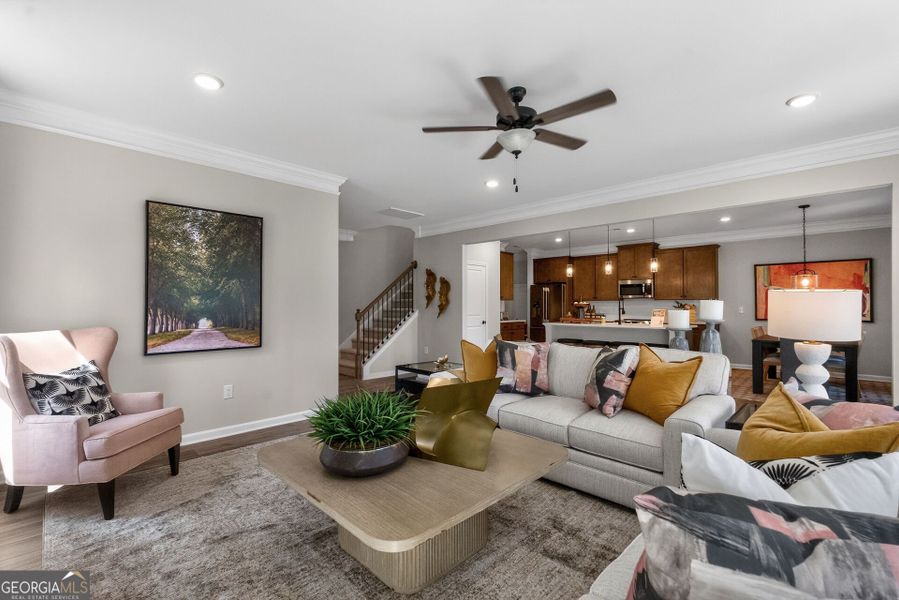 Furnished interior view inside a new home in Bryson Farms, Byron (Image 8).