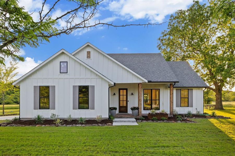 Front exterior of a new home in , Ladonia, TX, highlighting curb appeal (Image 24). Front exterior of a new home in , Ladonia, TX, highlighting curb appeal (Image 24).