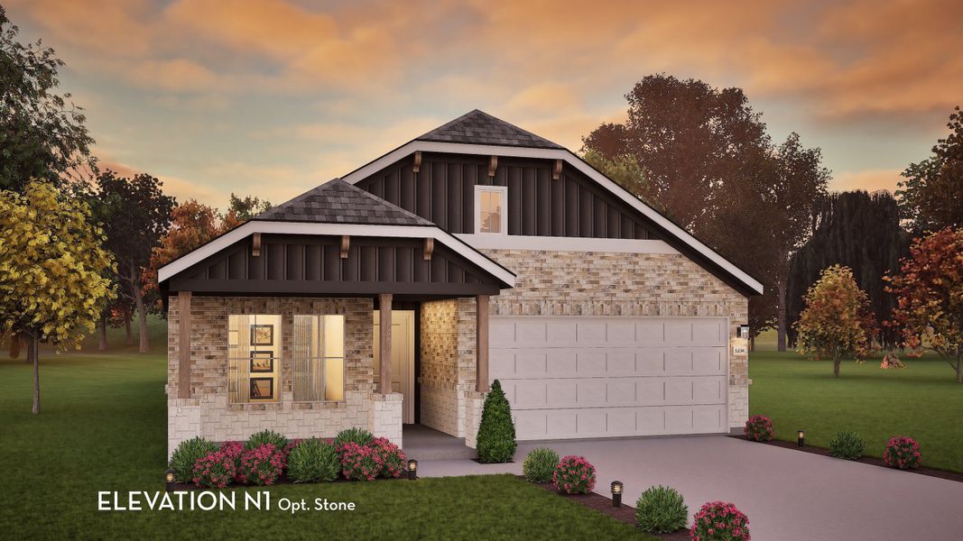 Representative exterior photo of a completed home built from the Sabine by CastleRock Communities in Saddlebrook Estates, Waxahachie, TX (Image 20). Representative exterior photo of a completed home built from the Sabine by CastleRock Communities in Saddlebrook Estates, Waxahachie, TX (Image 20).