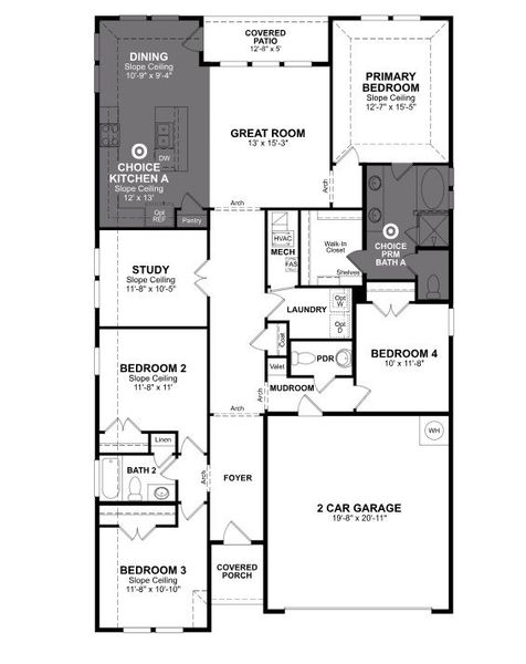 2D floor plan layout of this home in Saratoga, Aubrey, TX (Image 3).