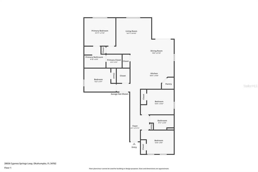 2D floor plan layout of this home in , Okahumpka, FL (Image 3).