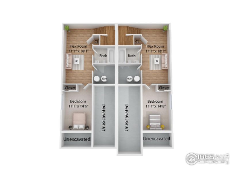 Optional Finished Basement 3D rendering Optional Finished Basement 3D rendering