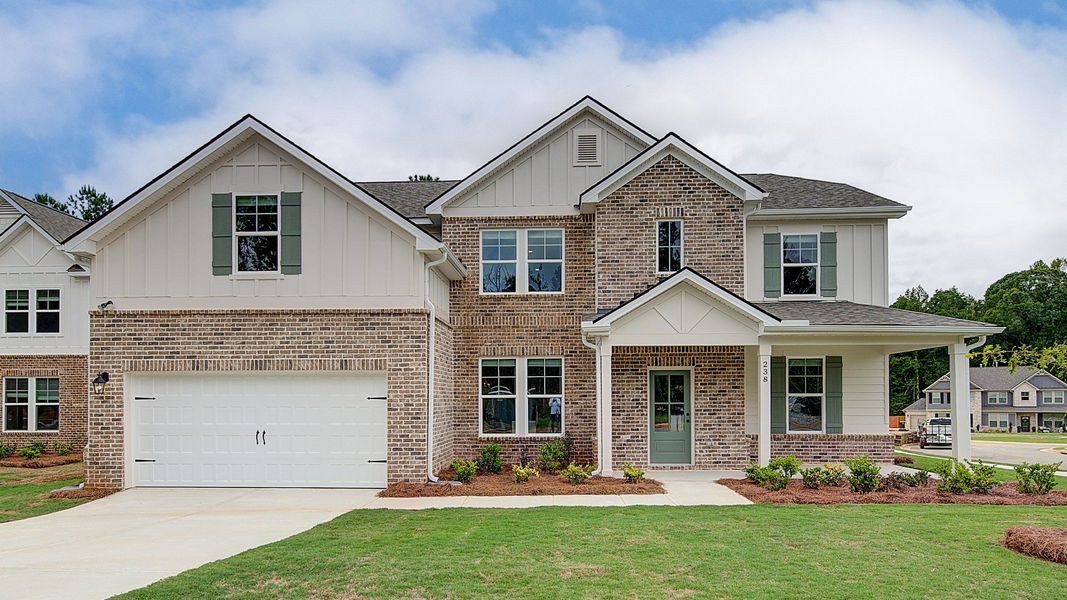 Representative exterior photo of a completed home built from the Meridian II - FL by DRB Homes in Brighton, Locust Grove, GA (Image 20).