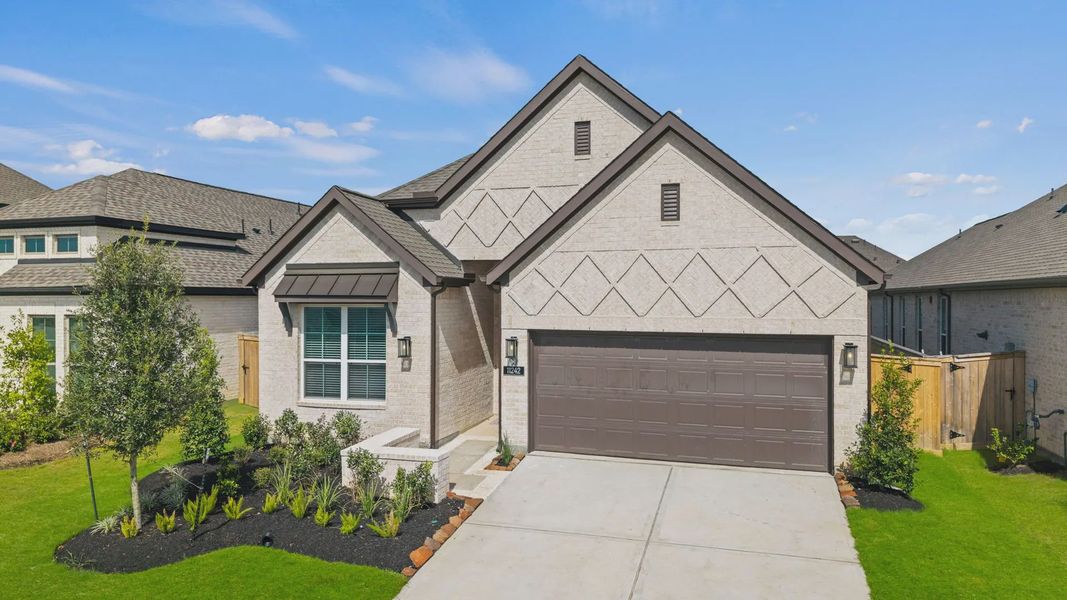 Front exterior of a new home in Attwater 55s, Waller, TX, highlighting curb appeal (Image 19).