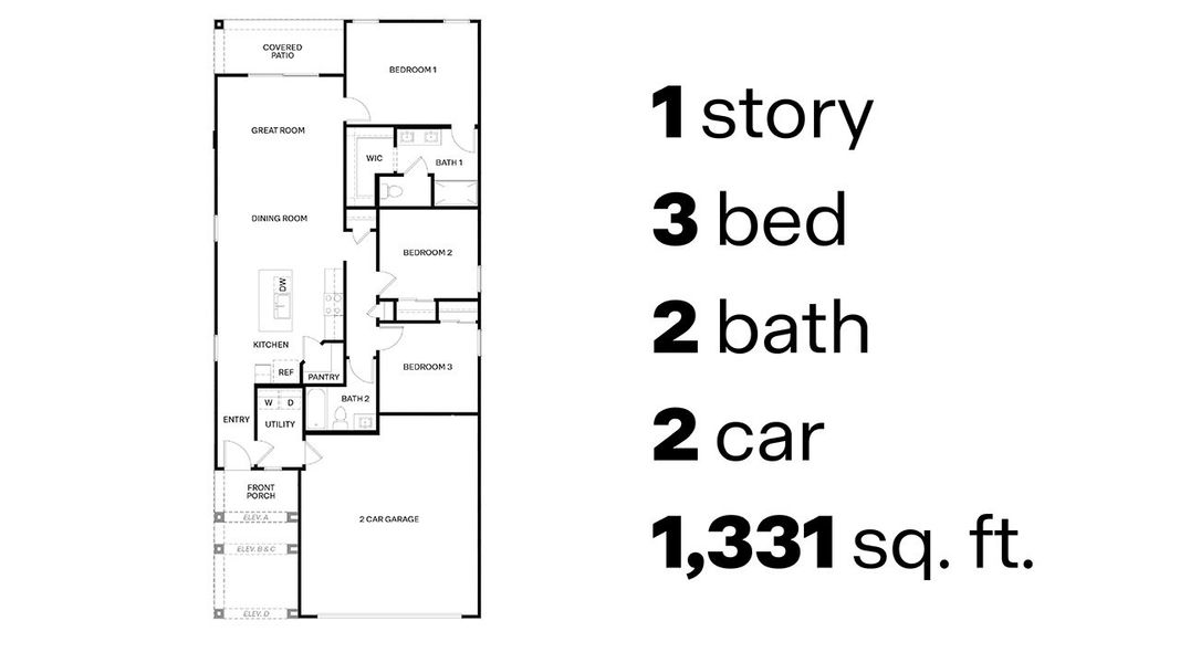 2D floor plan layout of this home in Blackhawk, Tucson, AZ (Image 4).