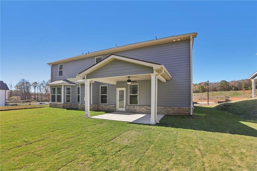 Exterior details and patio area of a home in Grandview at Millers Mill, Stockbridge (Image 4). Exterior details and patio area of a home in Grandview at Millers Mill, Stockbridge (Image 4).