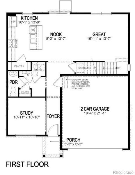 2D floor plan layout of this home in Spring Valley Ranch, Elizabeth, CO (Image 3).
