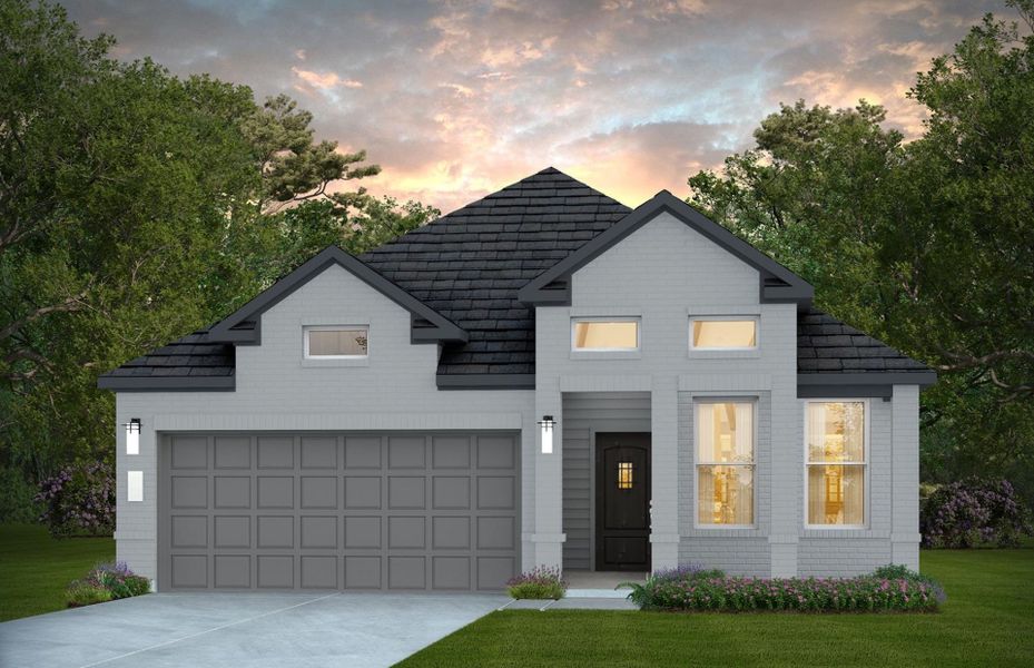 Representative exterior photo of a completed home built from the Haskell by Pulte Homes in Montgomery Bend, Montgomery, TX (Image 13). Representative exterior photo of a completed home built from the Haskell by Pulte Homes in Montgomery Bend, Montgomery, TX (Image 13).