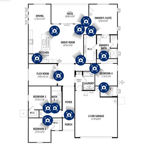 2D floor plan layout of this home in Miravida, Surprise, AZ (Image 3).