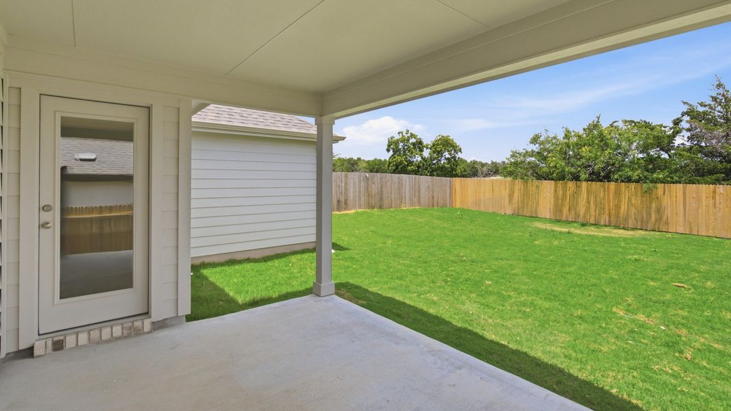Exterior details and patio area of a home in Carillon, Manor (Image 3). Exterior details and patio area of a home in Carillon, Manor (Image 3).