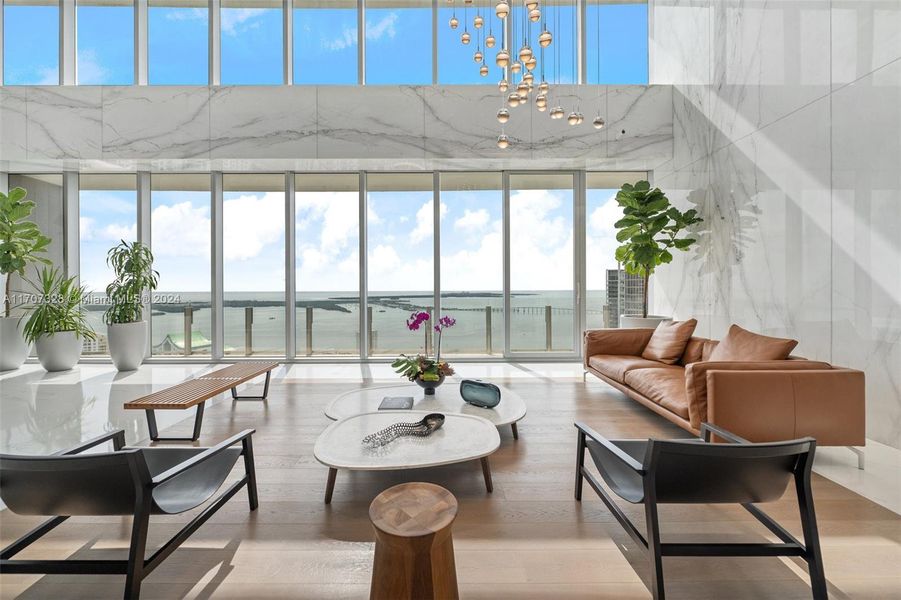 Furnished interior view inside a new home in Aston Martin Residences, Miami (Image 18).