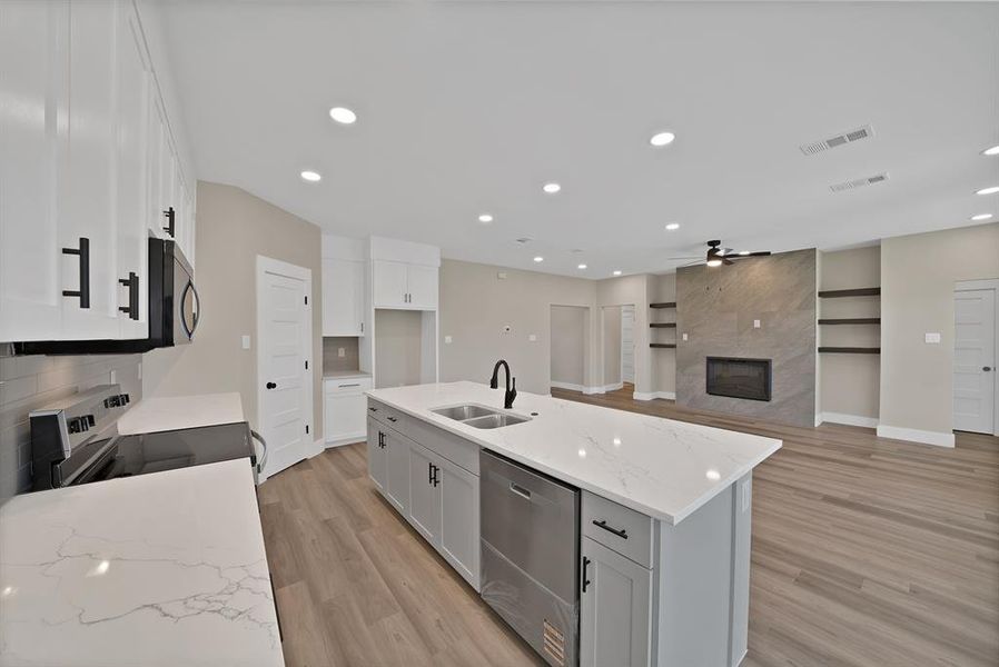 Furnished interior view inside a new home in , The Colony (Image 9).