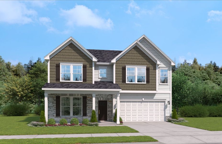 Representative exterior photo of a completed home built from the The Rembert by Stanley Martin Homes in Zanes Creek, Inman, SC (Image 18).