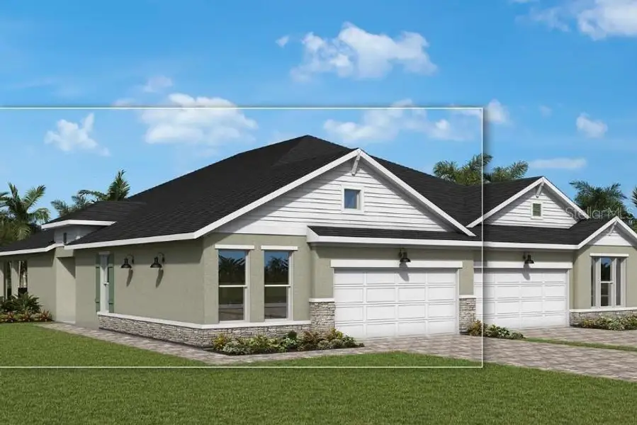 Front exterior of a new home in Gracewater at Sarasota, Sarasota, FL, highlighting curb appeal (Image 2). Front exterior of a new home in Gracewater at Sarasota, Sarasota, FL, highlighting curb appeal (Image 2).
