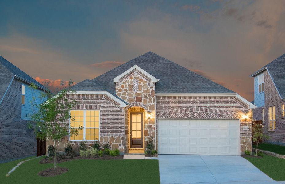 The Arlington, a one-story home with 2-car garage,