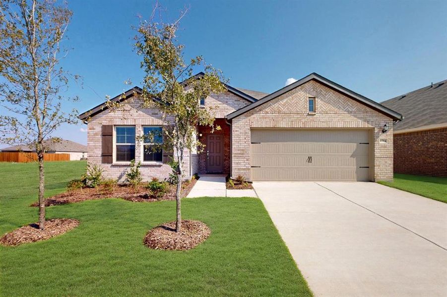 Front exterior of a new home in Verandah, Royse City, TX, highlighting curb appeal (Image 16). Front exterior of a new home in Verandah, Royse City, TX, highlighting curb appeal (Image 16).