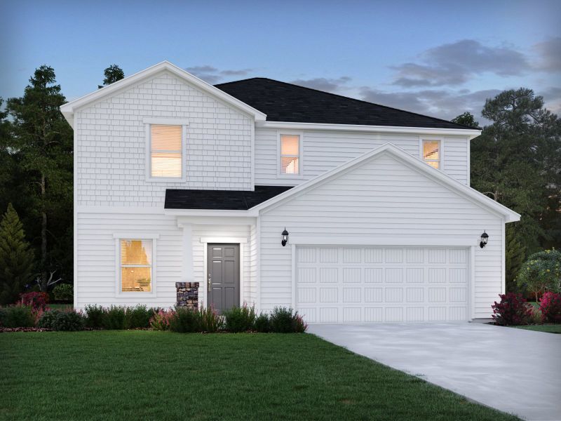 Representative exterior photo of a completed home built from the Dakota by Meritage Homes in Creek Ridge - Signature Collection, Spartanburg, SC (Image 13). Representative exterior photo of a completed home built from the Dakota by Meritage Homes in Creek Ridge - Signature Collection, Spartanburg, SC (Image 13).