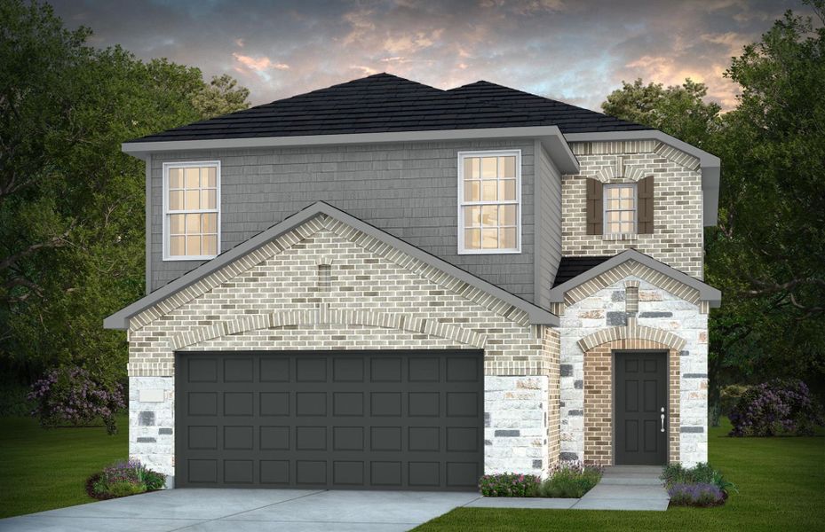 Representative exterior photo of a completed home built from the Pierce by Centex in Pinara Pines, Conroe, TX (Image 15). Representative exterior photo of a completed home built from the Pierce by Centex in Pinara Pines, Conroe, TX (Image 15).