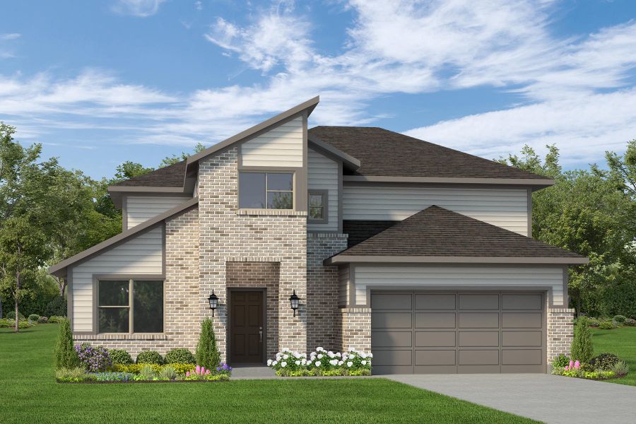 Representative exterior photo of a completed home built from the The Templeton by Autograph Homes in Sundance Cove, Crosby, TX (Image 3). Representative exterior photo of a completed home built from the The Templeton by Autograph Homes in Sundance Cove, Crosby, TX (Image 3).