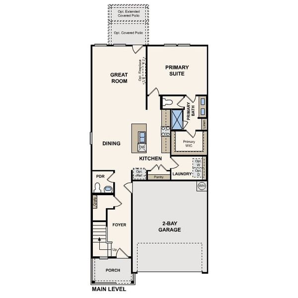 2D floor plan layout for the Hawthorn by Century Communities in Ambergrove, Royse City, TX (Image 4).