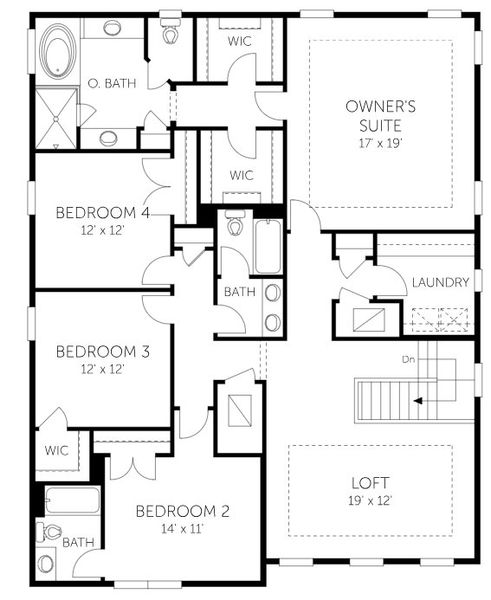 2D floor plan layout for the Fernandina - Single Family Homes by Dream Finders Homes in Pirates Bluff, Yulee, FL (Image 6).