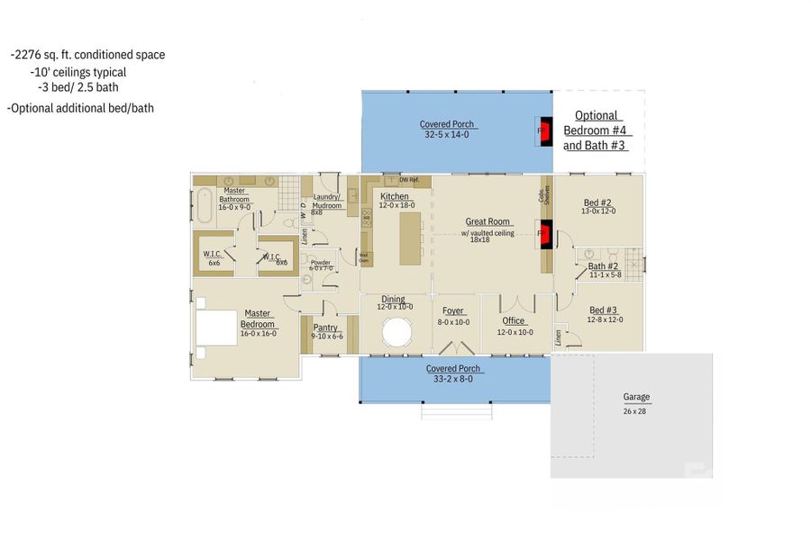 2D floor plan layout of this home in , Weaverville, NC (Image 5).