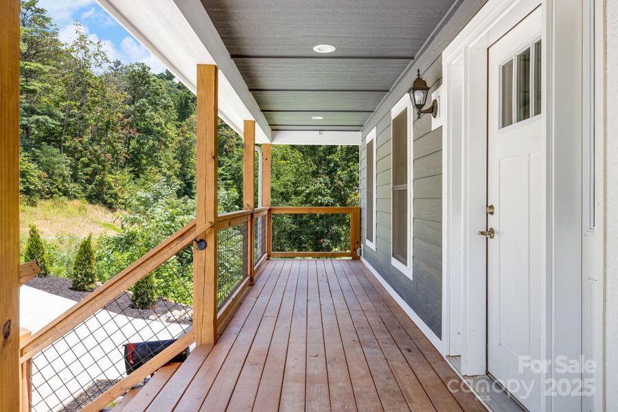 Exterior details and patio area of a home in , Asheville (Image 26).