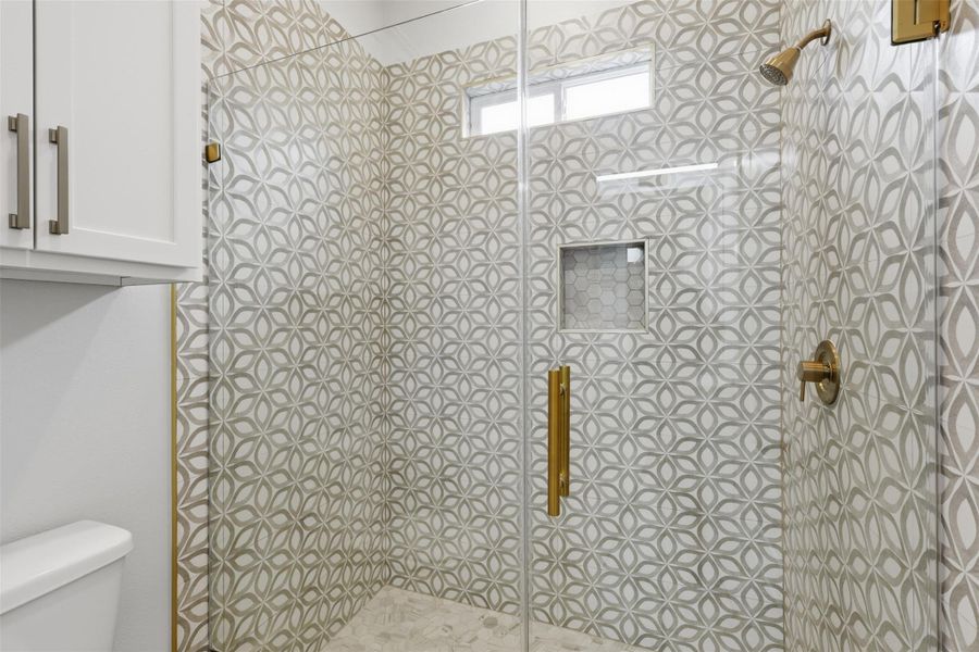 Huge designer stand up shower!
