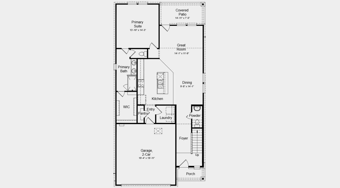 2D floor plan layout for the Hawk by Taylor Morrison in Village Grove, Dripping Springs, TX (Image 4).