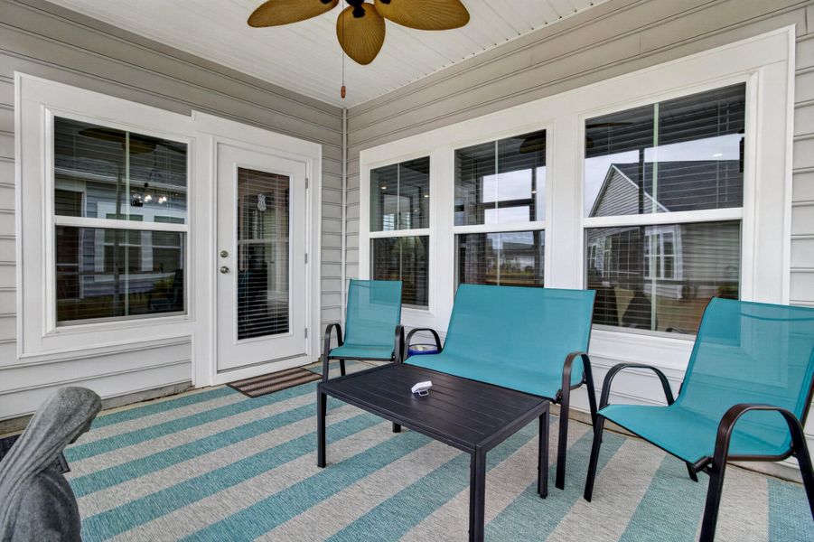 Exterior details and patio area of a home in Horizons at Summers Corner | 55+, Summerville (Image 4).