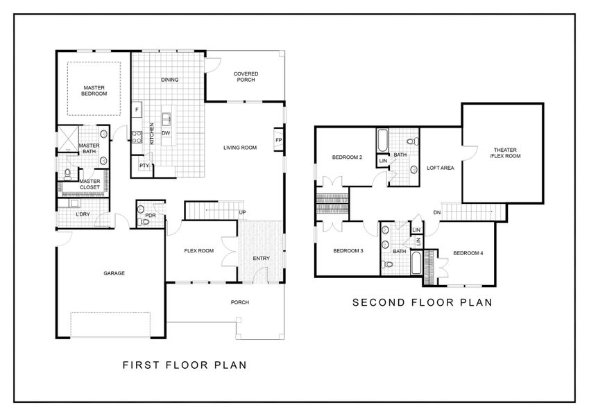 2D floor plan layout for the Savannah by Hunter Quinn Homes in Autumn Mill, Seneca, SC (Image 4).