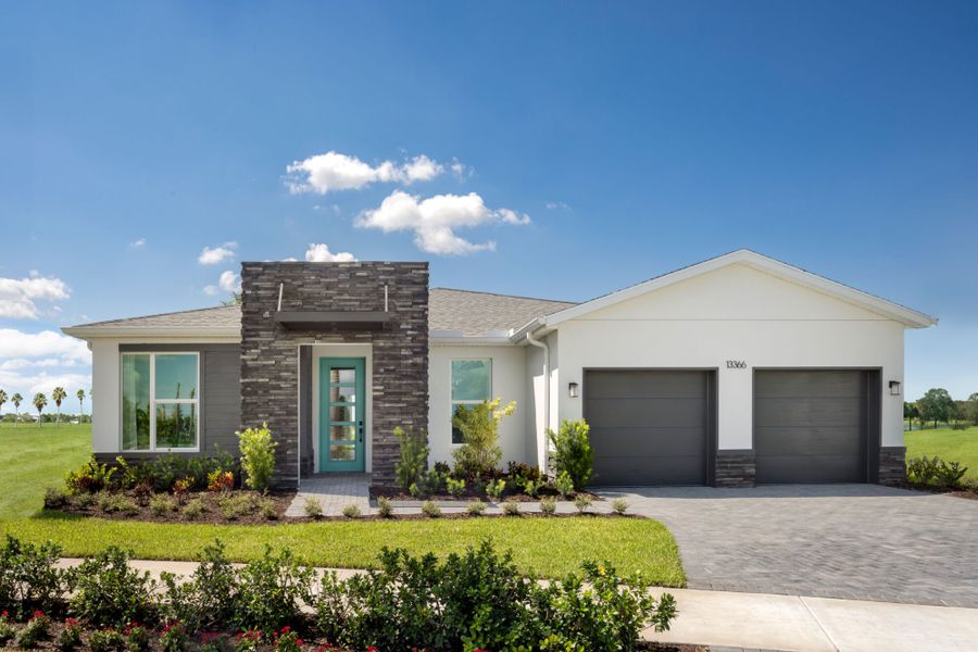 Representative exterior photo of a completed home built from the Dahlia by Mattamy Homes in Tradition, Port St. Lucie, FL (Image 15).