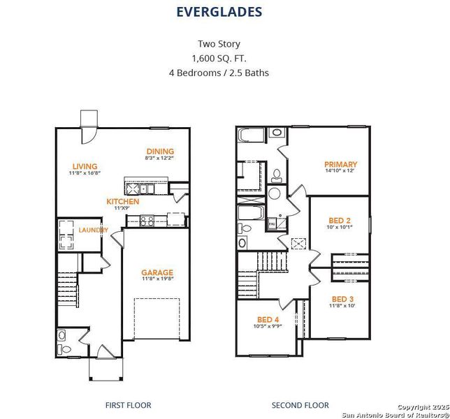 2D floor plan layout of this home in Las Colinas, Kenedy, TX (Image 2).