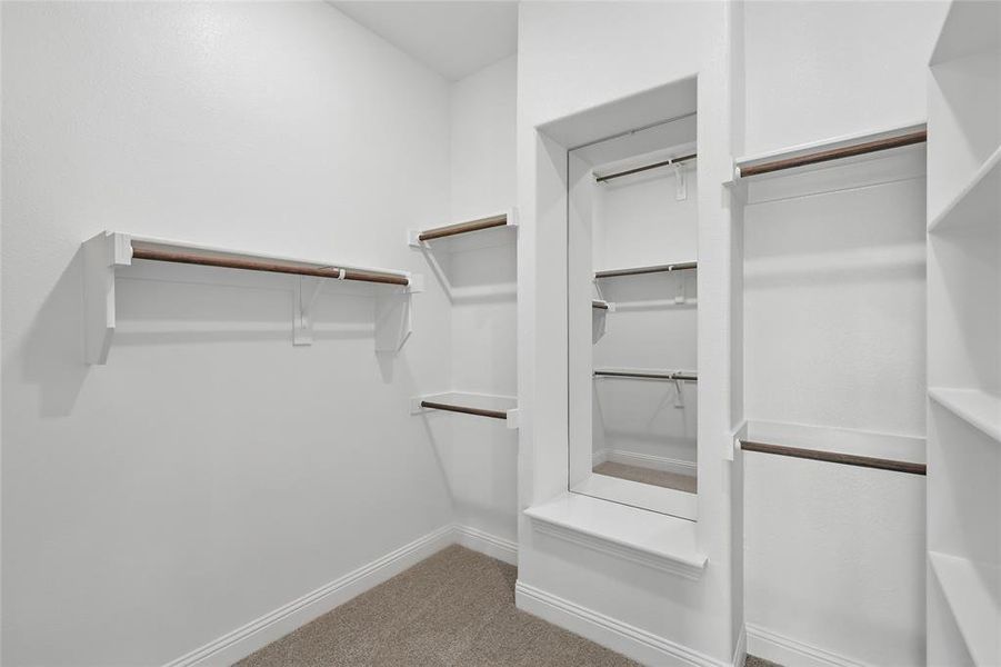 Spacious closet featuring carpet floors Spacious closet featuring carpet floors