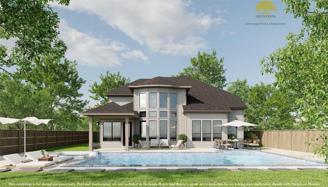 Artist Rendering of Backyard. Pool and Backyard Sod Not Included In Home.