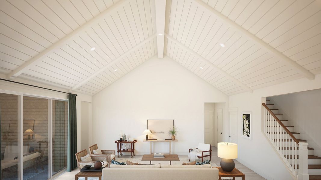 Vaulted ceiling in great room Vaulted ceiling in great room