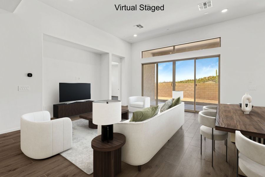 Furnished interior view inside a new home in Saguaro Reserve II, Marana (Image 5). Furnished interior view inside a new home in Saguaro Reserve II, Marana (Image 5).