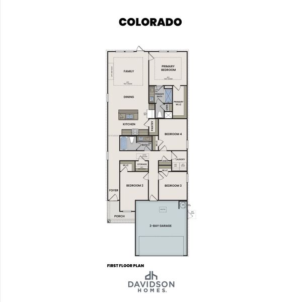 2D floor plan layout for the The Colorado by Davidson Homes LLC in Windmill Estates, Magnolia, TX (Image 3).