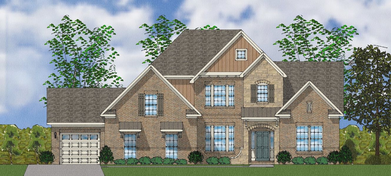 Representative exterior photo of a completed home built from the Bridges II - Elite Collection by Mungo Homes in Suter Estates, Easley, SC (Image 9).