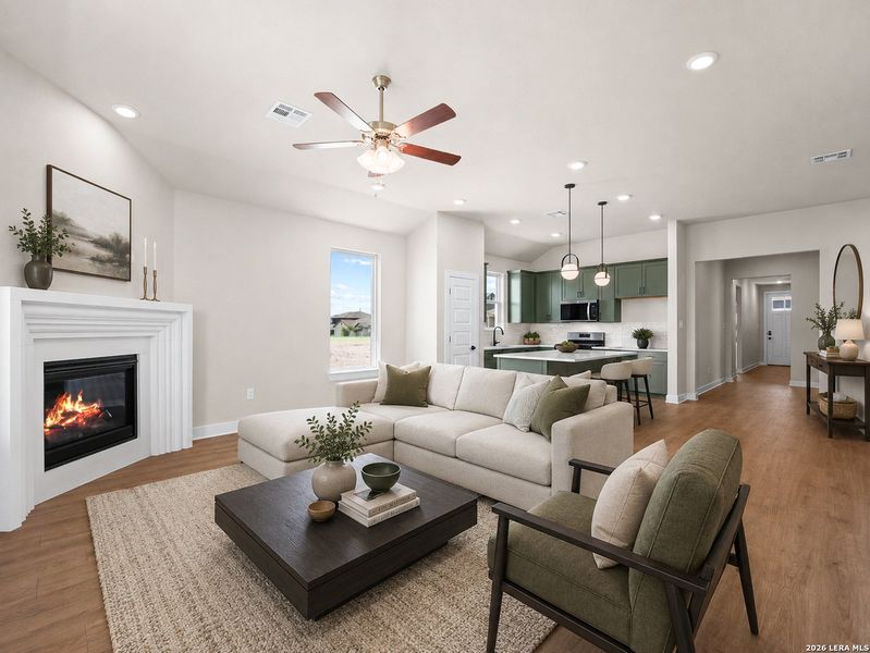 Furnished interior view inside a new home in Hunter's Ranch, San Antonio (Image 6). Furnished interior view inside a new home in Hunter's Ranch, San Antonio (Image 6).