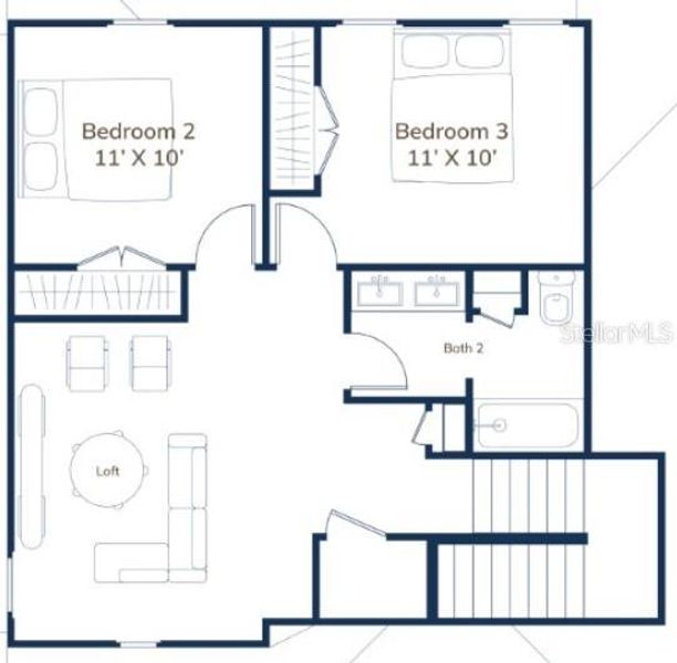 2D floor plan layout of this home in , Palm Coast, FL (Image 6).