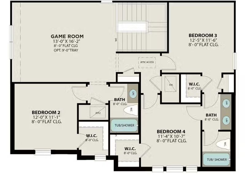 2D floor plan layout of this home in Comanche Ridge, San Antonio, TX (Image 6).